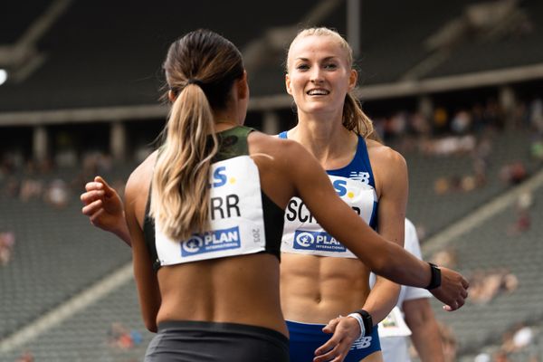 Corinna Schwab (LAC Erdgas Chemnitz) waehrend der deutschen Leichtathletik-Meisterschaften im Olympiastadion am 25.06.2022 in Berlin